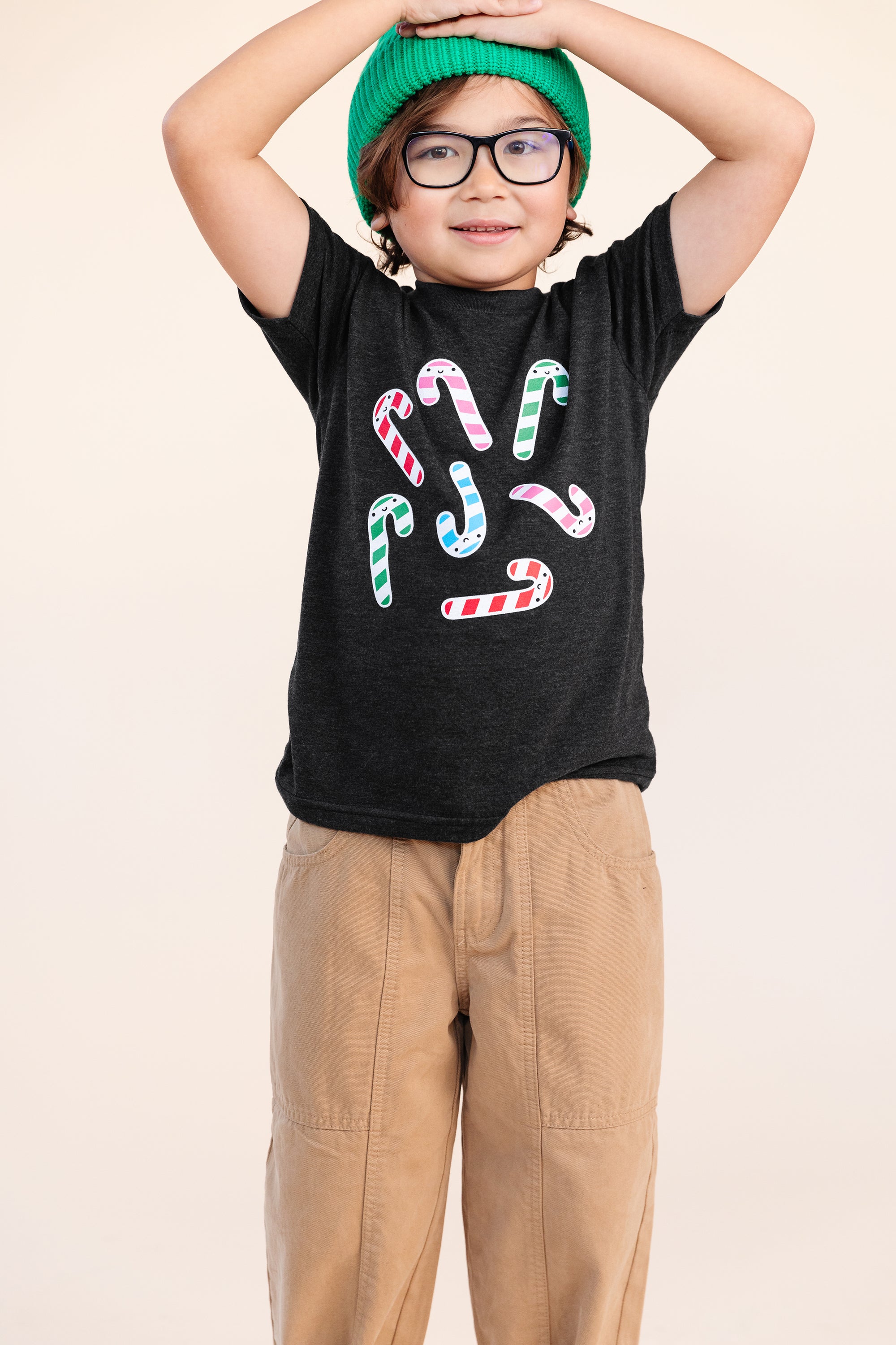 SALE Rainbow Candy Canes Holiday Baby + Kid + Adult Tee