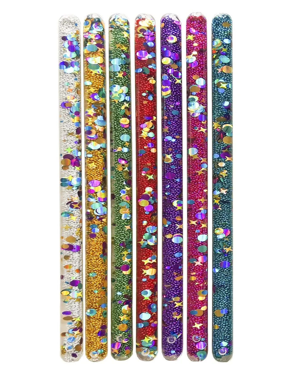 Rainbow of glitter fairy wands.