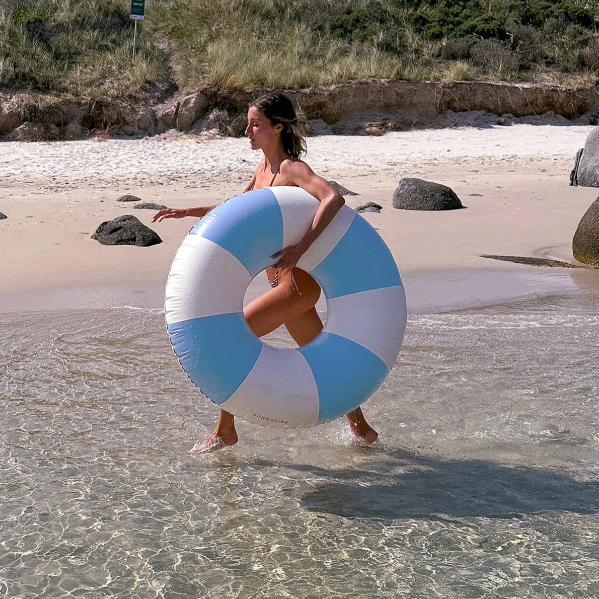 SALE Pool Ring - Blue Stripe by SUNNYLiFE