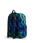 Blue Checkerboard Kane Double Pocket Large Backpack