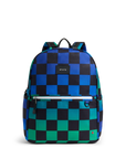 Blue Checkerboard Kane Double Pocket Large Backpack
