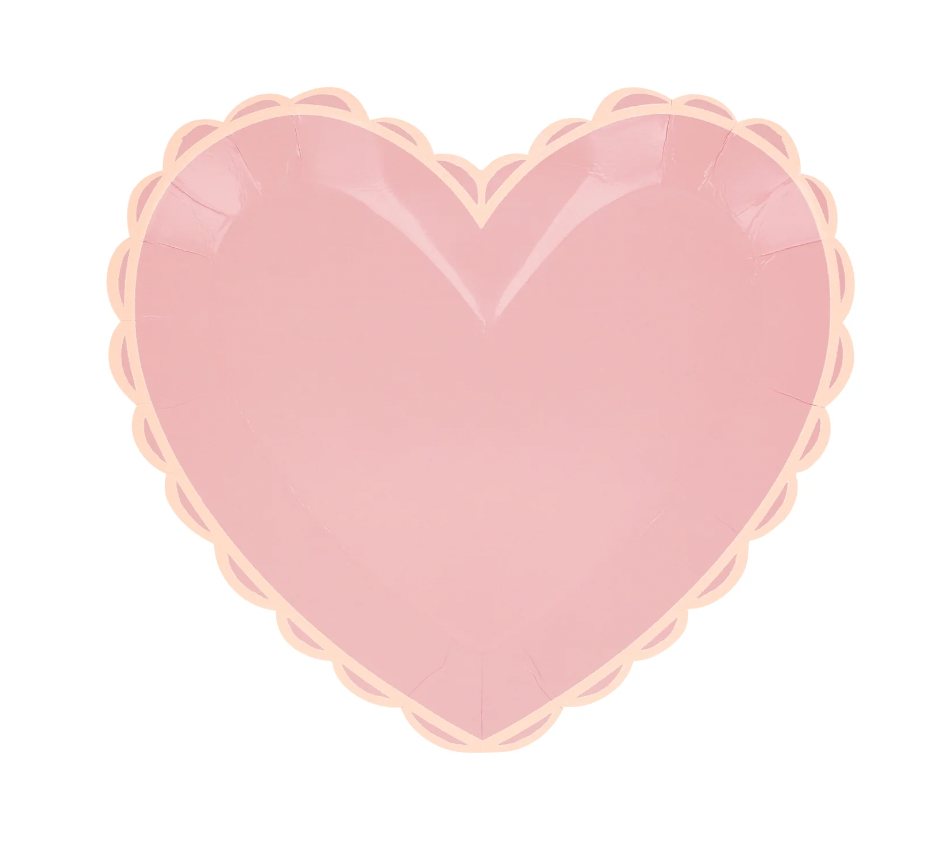 SALE Pastel Heart Large Plates (x8) by Meri Meri