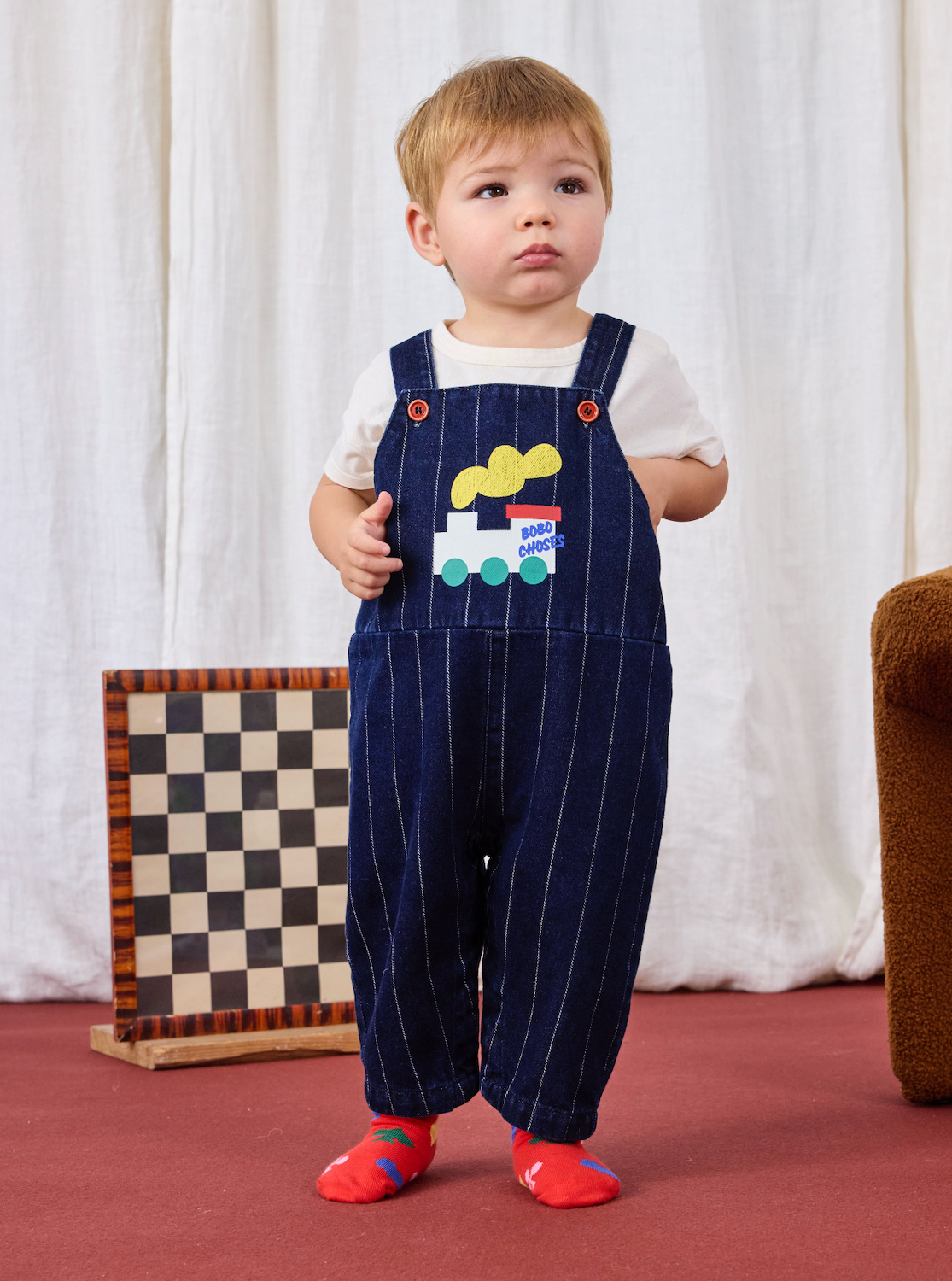 Baby Choo Choo Denim Dungaree by Bobo Choses