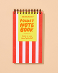 Red Stripe Letterpress Spiral Pocket Size Notebook