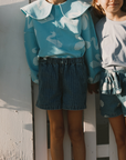 Striped Denim Shorts
