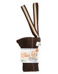 Chocolate Brown Stripe Retro Ribbed Footless Tights