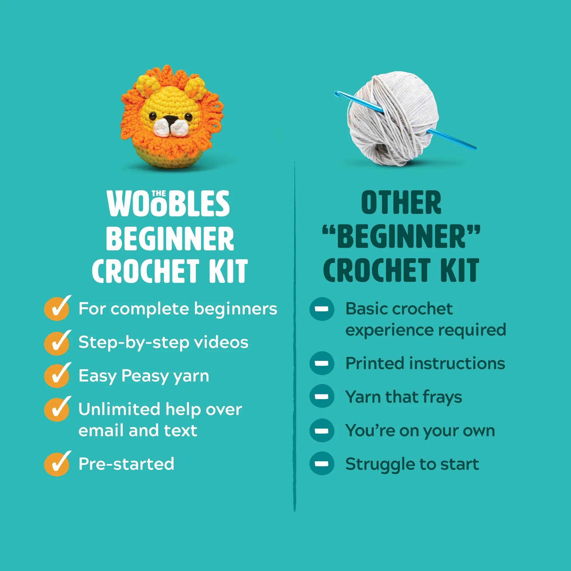 Learn to Crochet Kit - Felix the Fox by The Woobles