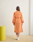 Red & Orange Waffle Bathrobe