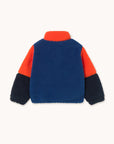 Color Block Polar Sherpa Jacket - Red/Navy by Tinycottons