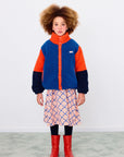 Color Block Polar Sherpa Jacket - Red/Navy by Tinycottons