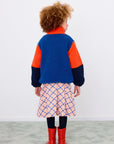 Color Block Polar Sherpa Jacket - Red/Navy by Tinycottons