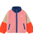 Color Block Polar Sherpa Jacket - Pink/Navy by Tinycottons