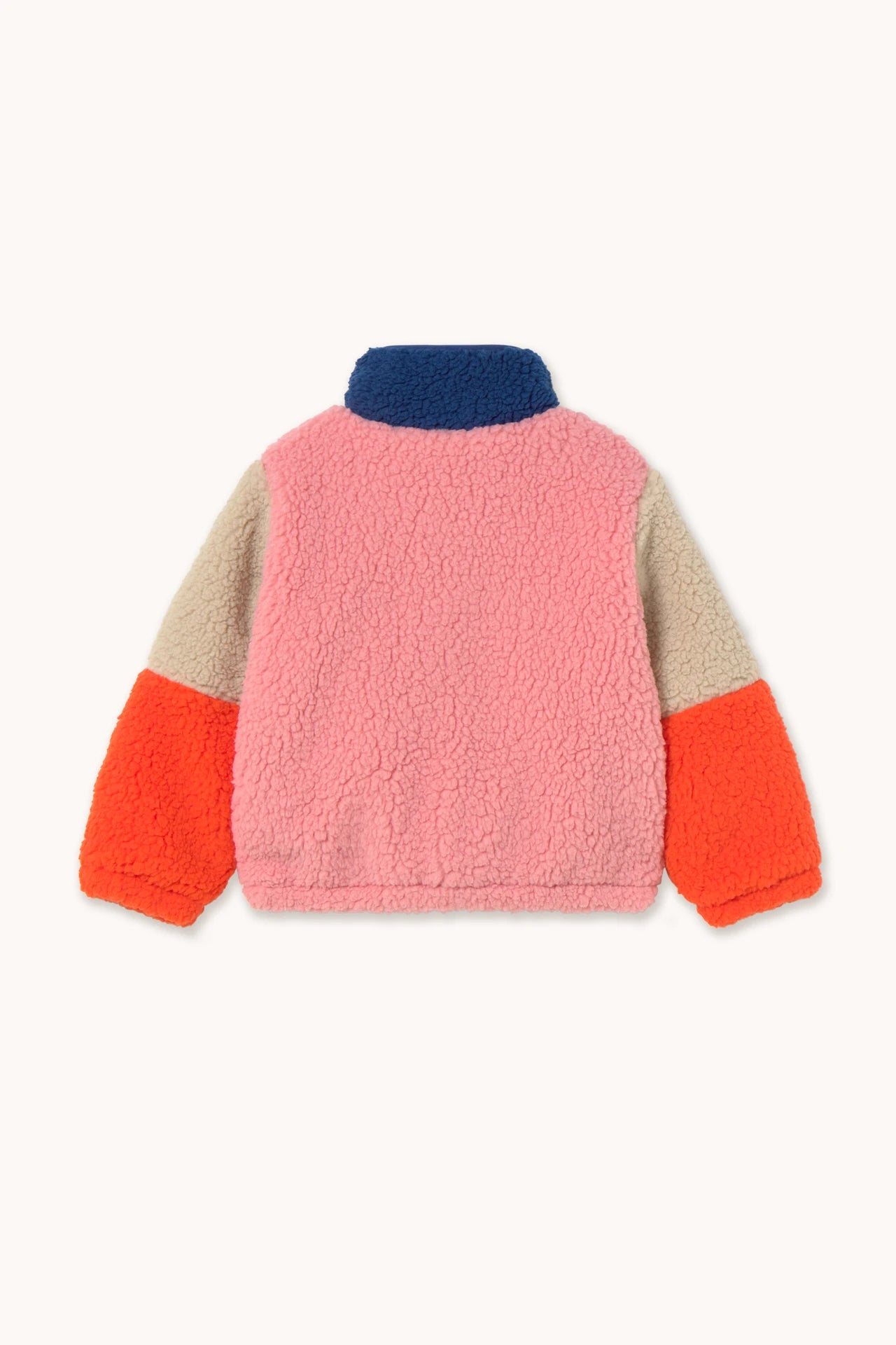 Color Block Polar Sherpa Jacket - Pink/Navy by Tinycottons
