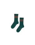 Medium Length Stripe Kids Socks - Green by Tinycottons