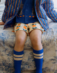 Medium Length Stripe Kids Socks - Blue by Tinycottons