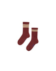 Medium Length Stripe Kids Socks - Chestnut by Tinycottons
