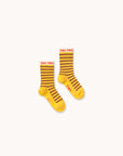 Short Stripe Kids Socks - Yellow by Tinycottons