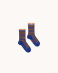 Short Stripe Kids Socks - Blue by Tinycottons