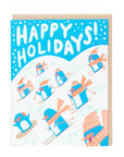 Happy Holidays Penguins Card by HELLO!LUCKY