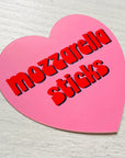 Mozzarella Sticks Heart Sticker by The Silver Spider