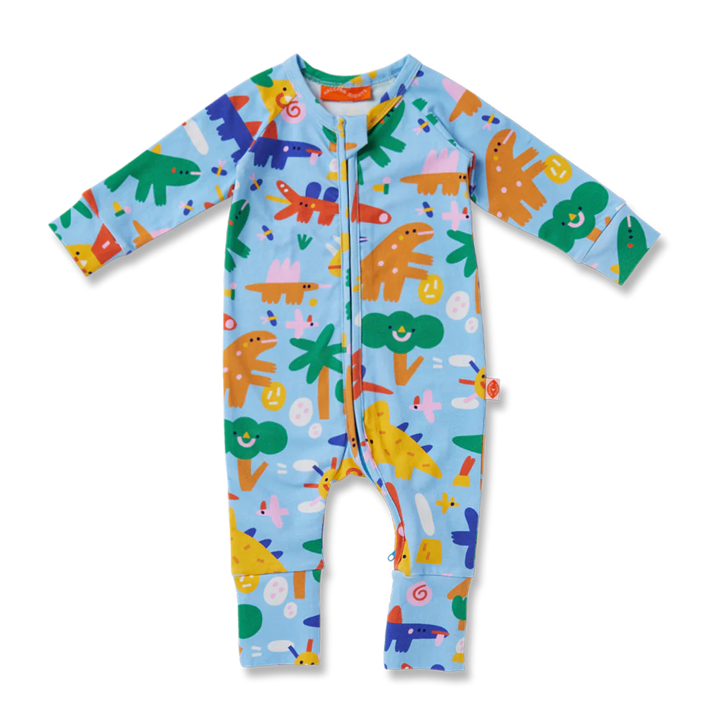 Dino Days Long Sleeve Romper by Halcyon Nights