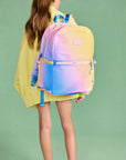Blue/Pink/Yellow Gradient Kane Double Pocket Large Backpack