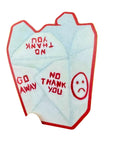 No Thank You Takeout Box Sticker