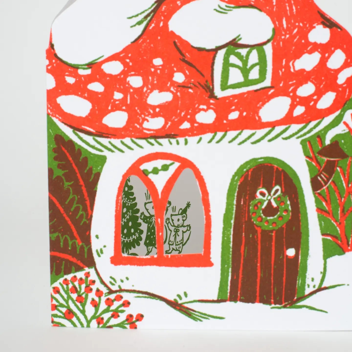 Merry Mushroom House Card By Phoebe Wahl