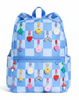 Charms Blue Checkerboard Kane Double Pocket Backpack