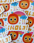 Hola Holographic Sticker by Yayitzel