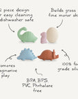 Dinos Mold Free Bath Play Set - 4 Pack by Mushie