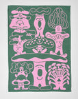 Mushrooms Woven Cotton Tea Towel