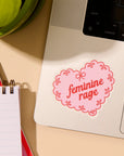 Feminine Rage Doily Heart Vinyl Sticker
