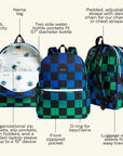 Gradient Checkerboard Kane Double Pocket Backpack