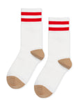 Collegiate Stripe Adult Crew Sock - White by Hansel from Basel