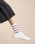 Pencil Stripe Sporty Adult Crew Socks
