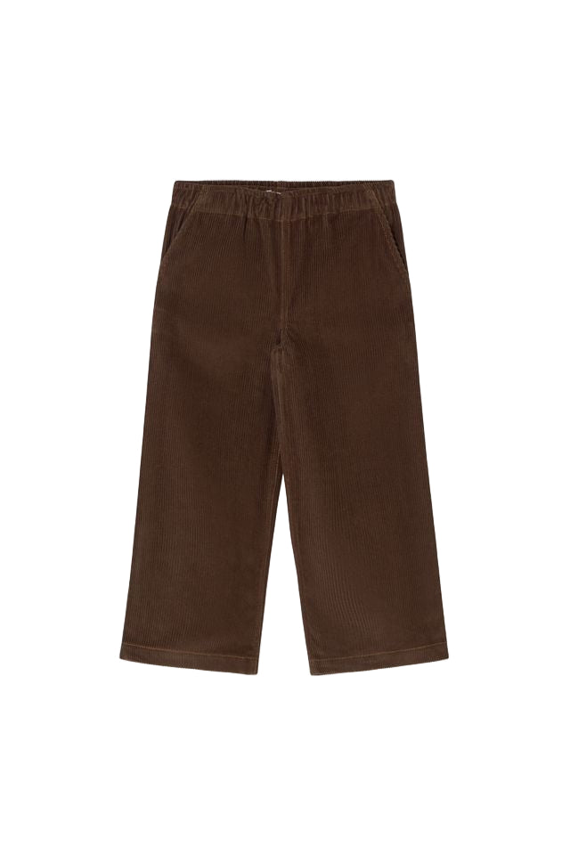 Tiny Solid Woven Pants - Dark Brown by Tinycottons