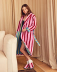 Magnolia Stripe Bathrobe by Dusen Dusen