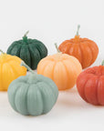 Mini Rainbow Pumpkin Candles