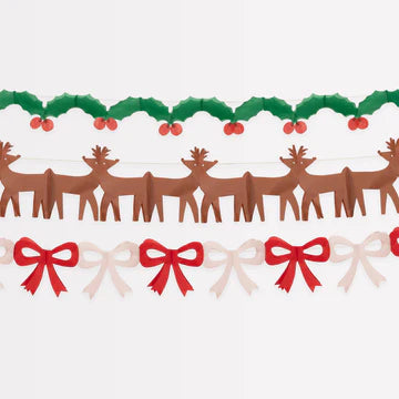 Tissue Paper Christmas Garland Set by Meri Meri