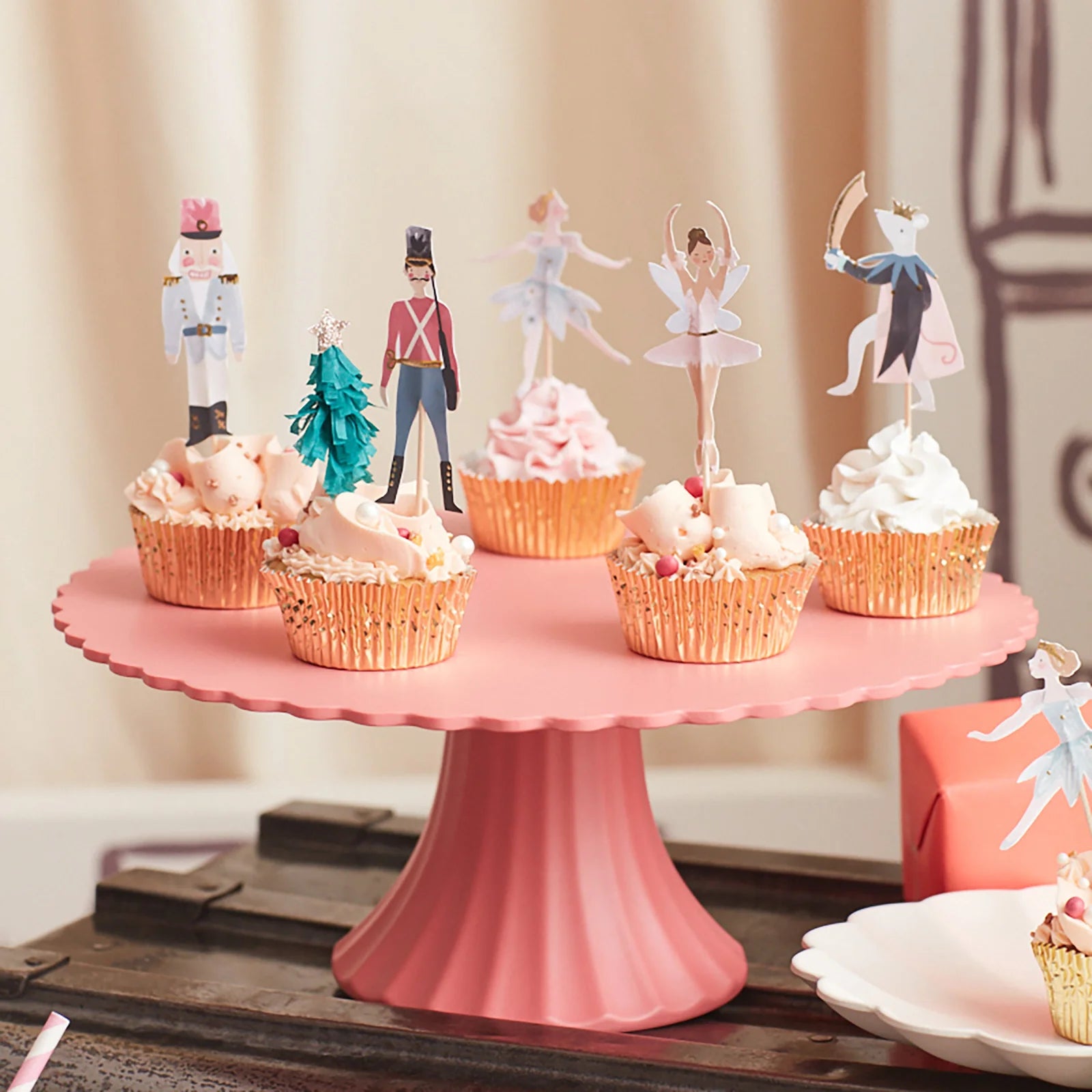 Pink Reusable Bamboo Cake Stand by Meri Meri