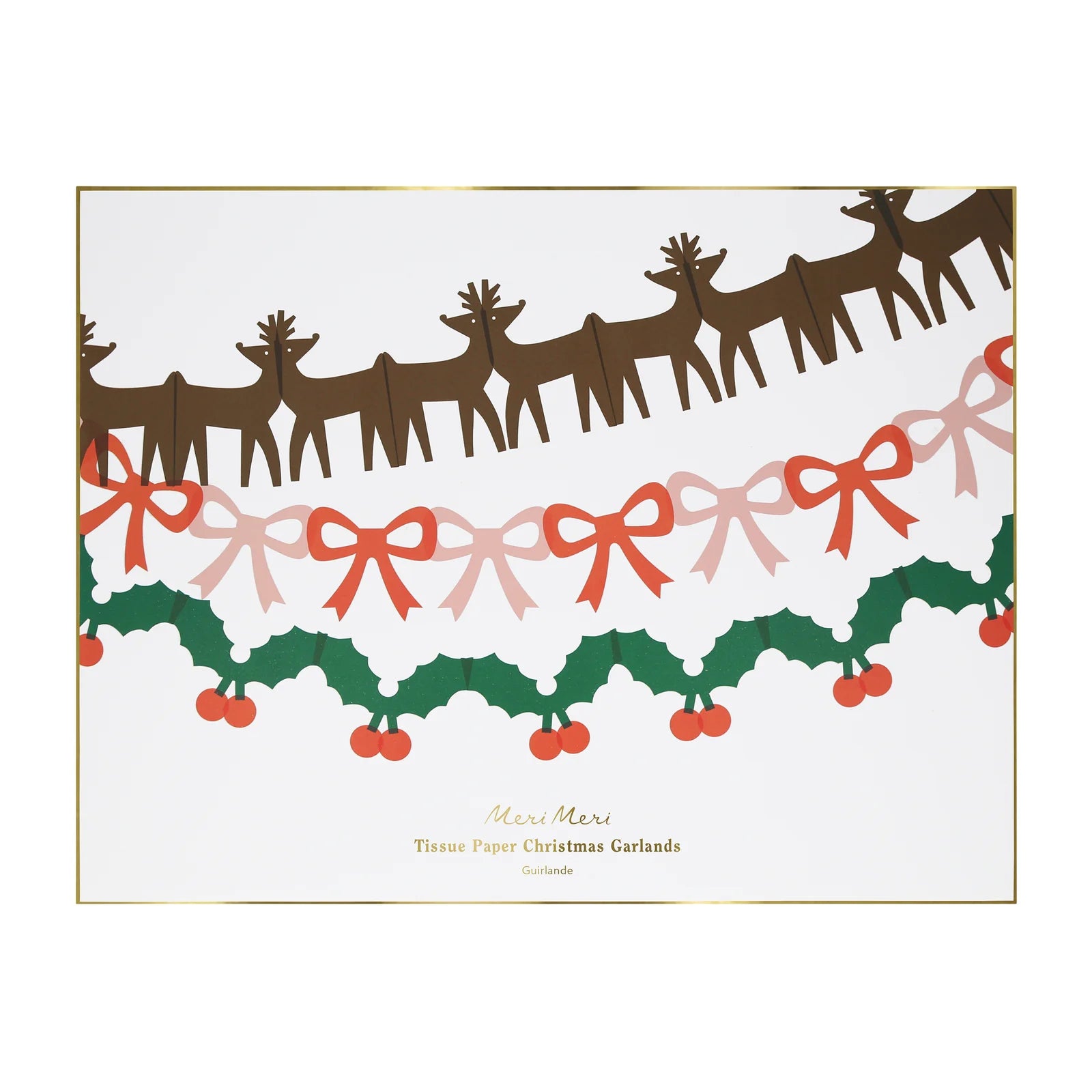 Tissue Paper Christmas Garland Set by Meri Meri