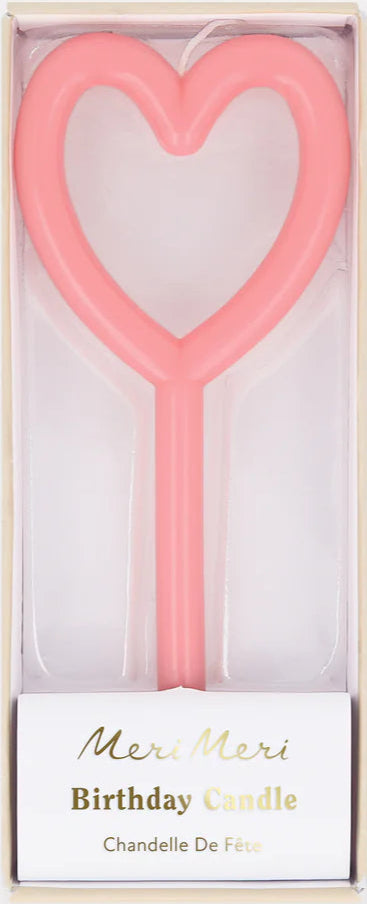 Slim Heart Candle by Meri Meri