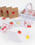 Fruit Basket Valentine's Cards and Erasers Set by Meri Meri