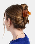 Midi Box Claw in Caramel Plaid
