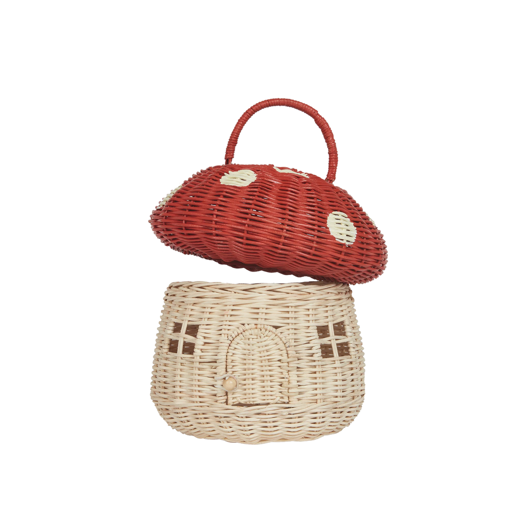 Rattan Mushroom Basket by Olli Ella