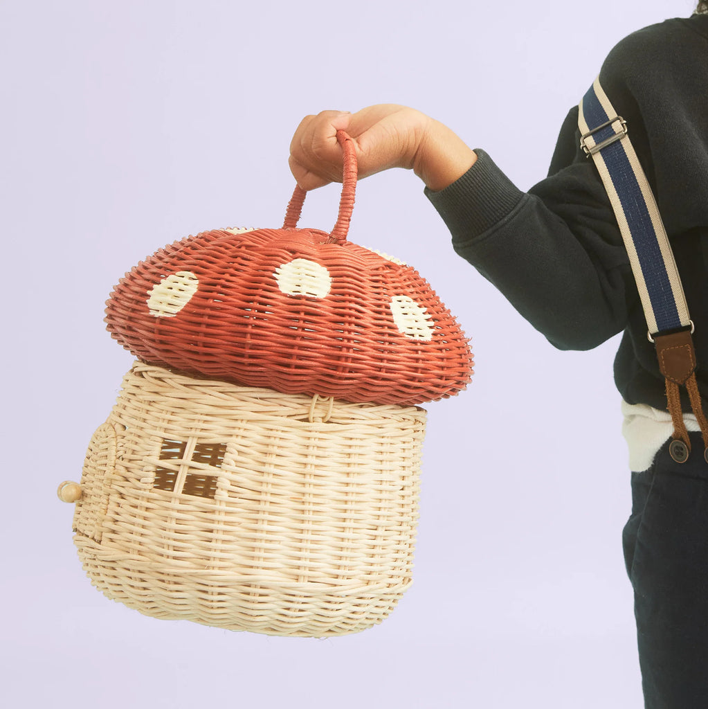 Rattan Mushroom Basket by Olli Ella