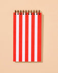 Red Stripe Letterpress Spiral Pocket Size Notebook by And Here We Are