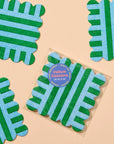 Riviera Stripes Scalloped Letterpress Vellum Coasters by And Here We Are