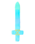 Blue ombre sword with a yellow handle on a white background